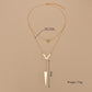Jewelry Fashion Sexy Small V Letter Tassel Iron Triangle Necklace Double Layer Necklace