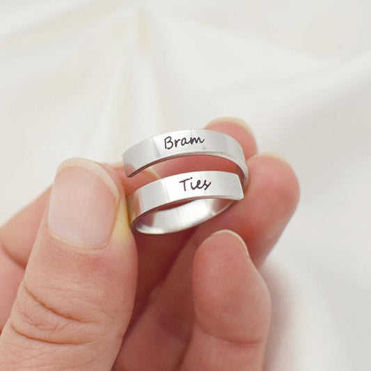 Stainless steel name custom ring DIY English letter marking lettering ring