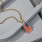 ins American flag hip-hop rectangular tag necklace fashion Taigang jewelry