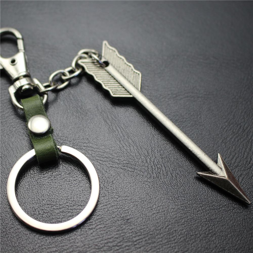 Large Arrow Alloy Pendant Leather Keychain Retro Key Ring Pendant Korean Wave Jewelry