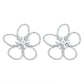 E1126 Flower full diamond temperament hollow earrings niche elegant retro celebrity personality earrings
