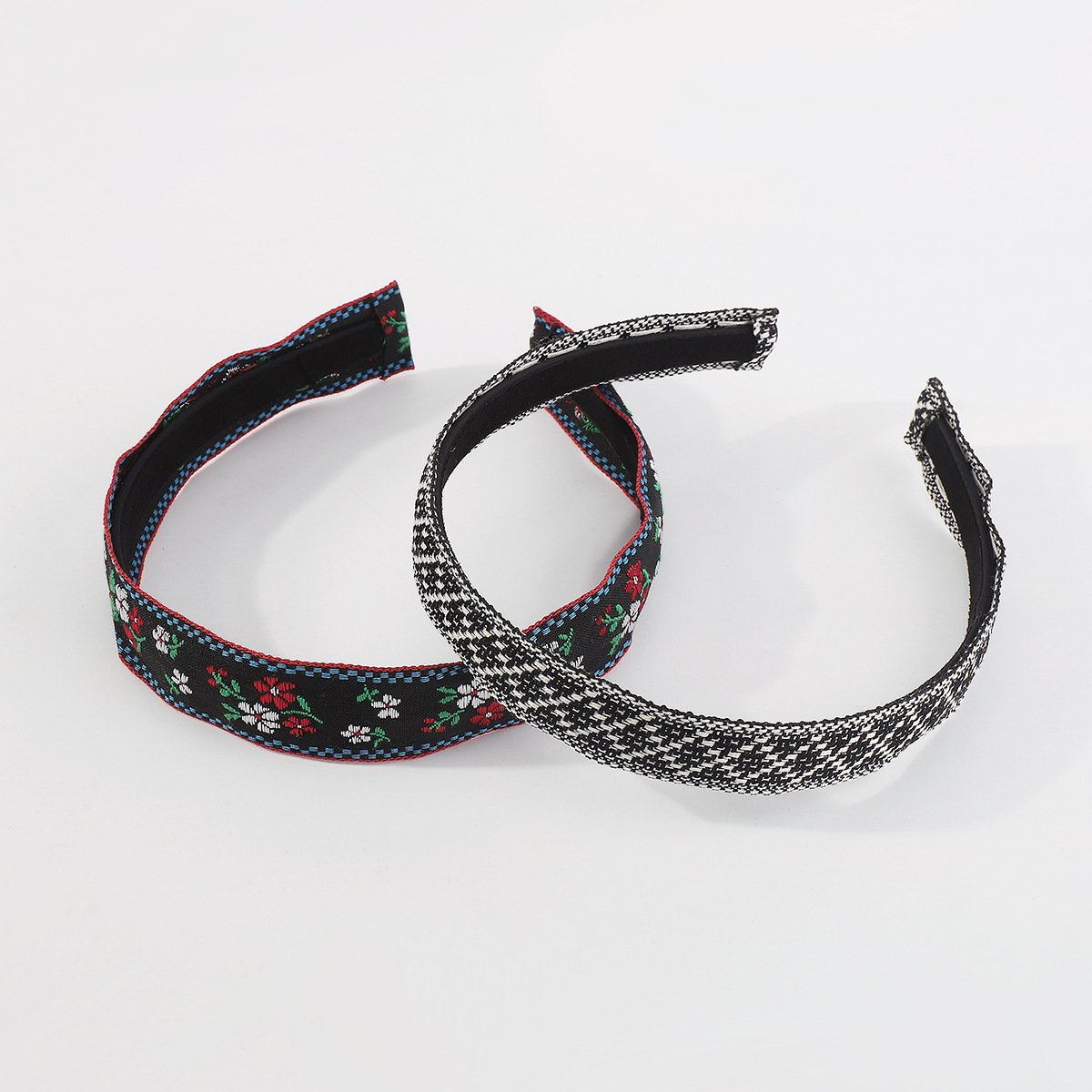 F5297 Retro Xiaoxiang color contrast temperament headband creative simple fashion fabric embroidery floral headband