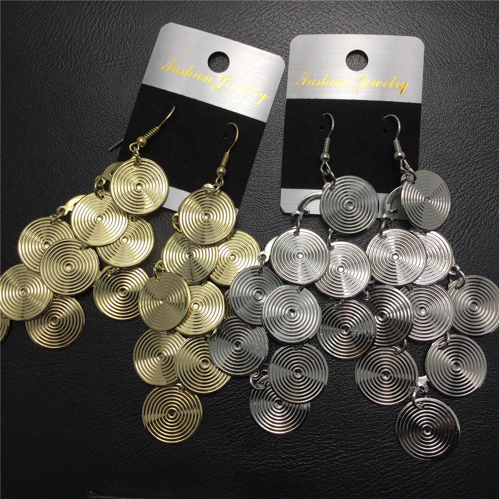 Direct Supply Fashion Retro Personality Rhombus Small Disc String Ladies Earrings Pop Earrings