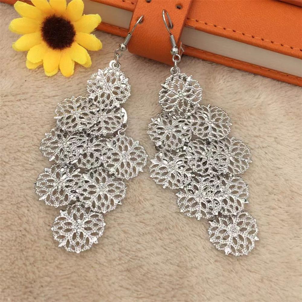 Christmas Earrings Exaggerated Earrings Multilayer Snowflake Earrings Ornaments