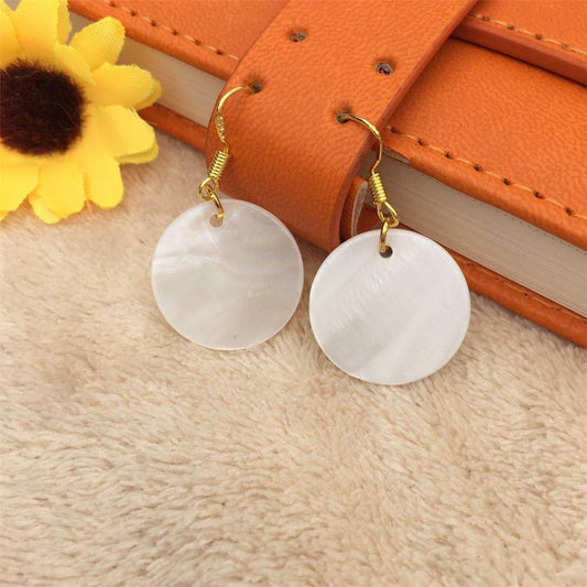 Natural shell 925 silver-plated hook hypoallergenic short simple fashion women's earrings summer earrings ear clips