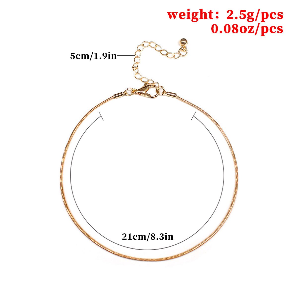 Ornament simple single-layer plain snake bone anklet female personality creative ball beach foot decoration