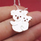 Fashion cute two-color mini mother and child bear necklace versatile alloy animal cara bear exquisite pendant necklace