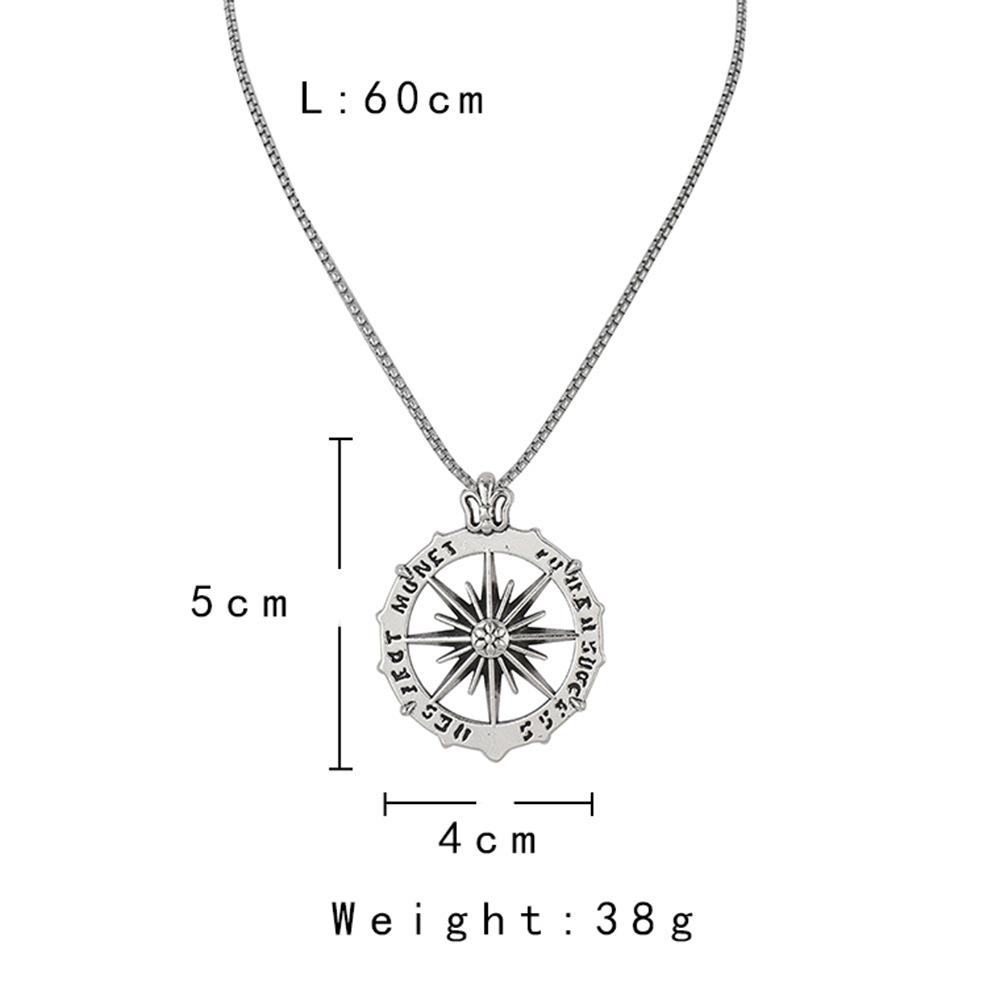 Trendy stainless steel atmospheric punk sun god titanium steel chain hip-hop natural exaggerated men's necklace