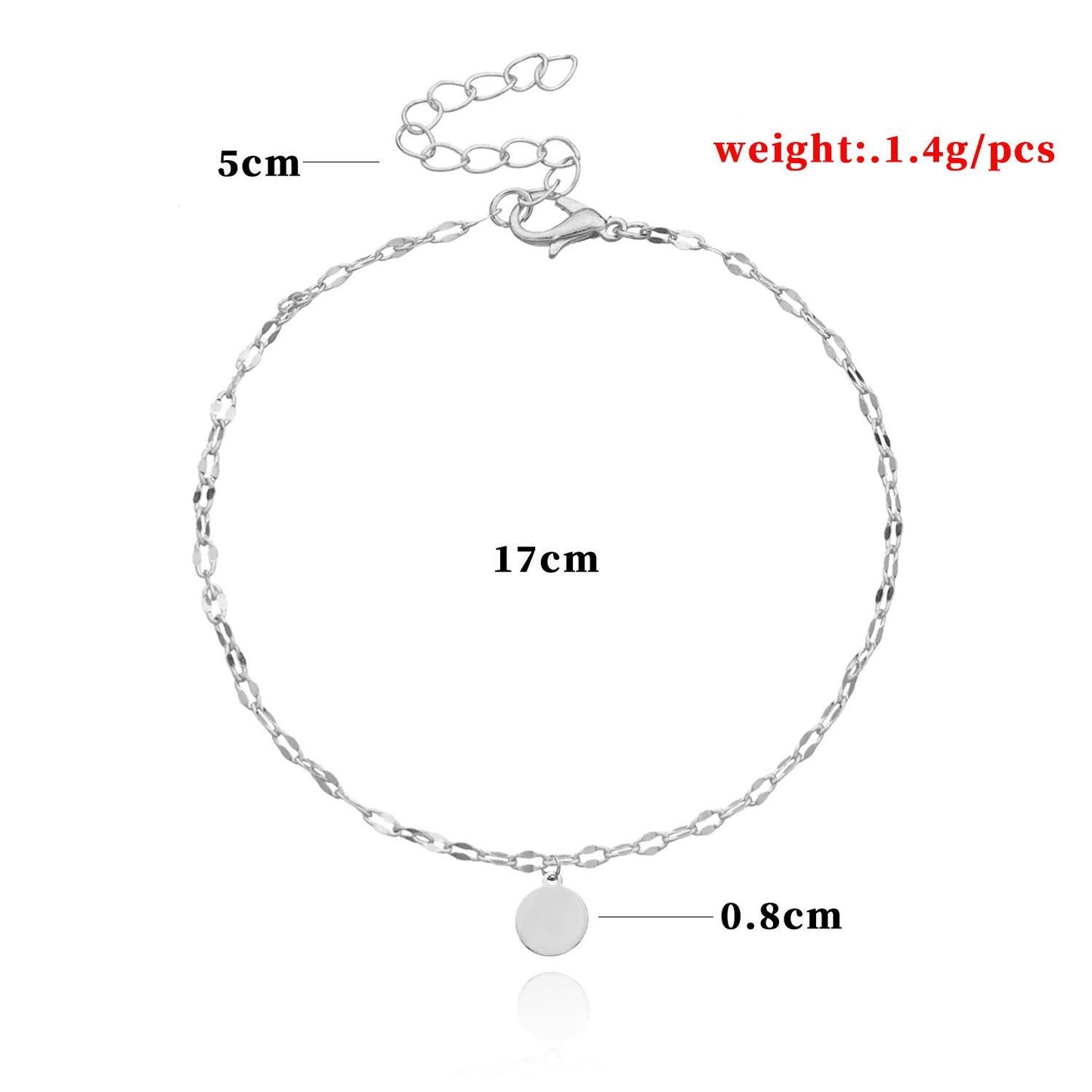 Jewelry Fashion Geometric Disc Pendant Bracelet Female Simple Temperament Metal Handmade Bracelet Jewelry