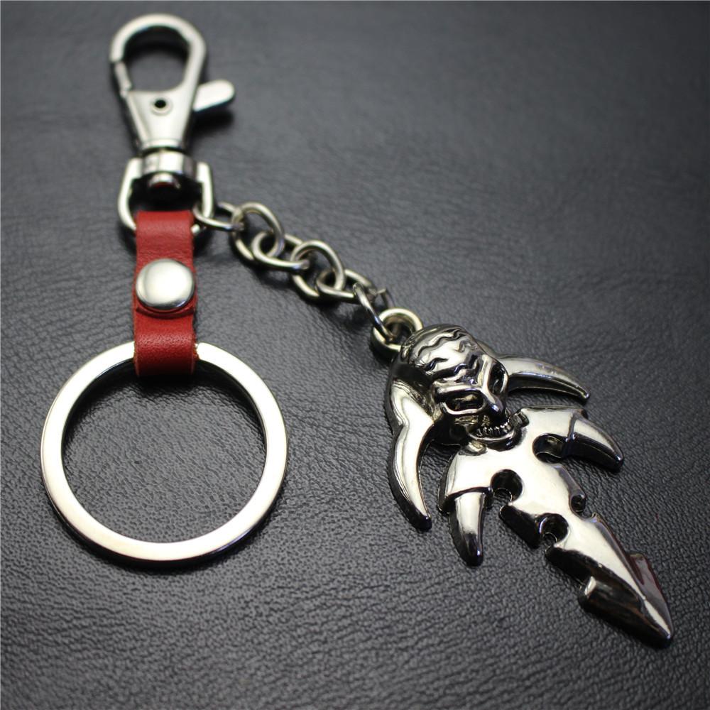 Reaper Skull Alloy Pendant Leather Keychain Retro Key Ring Pendant Jewelry