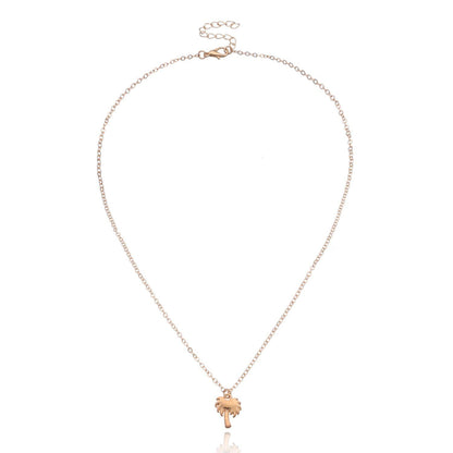 Jewelry Fashion Simple Metal Palm Tree Necklace Personality Charm Geometric Island Coconut Tree Necklace