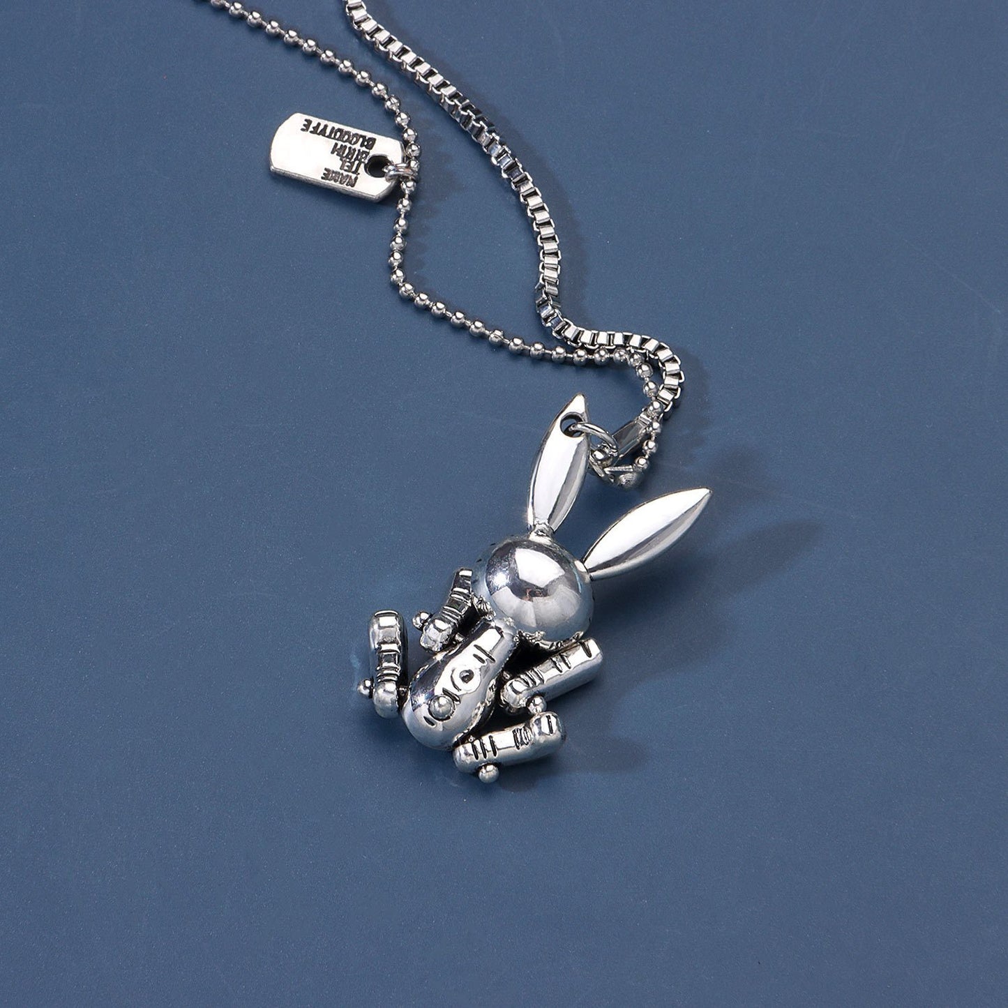 Jewelry Xiao Zhan's same style cute rabbit pendant necklace men's and women's trendy style hip-hop personality necklace