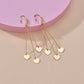 Popular Iron Piece Heart Earrings Retro Fashion Long Tassel Earrings Earrings Accessories
