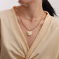 Custom Jewelry Fashion Double Flat Snake Chain LOVE Heart Pendant Necklace Female Niche Design Sense Necklace