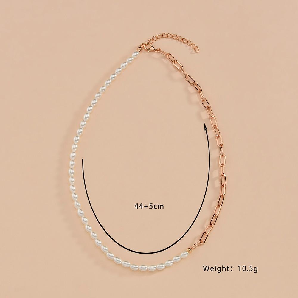 Fashion Asymmetric Necklace Elegant Imitation Pearl Necklace Women Accessories