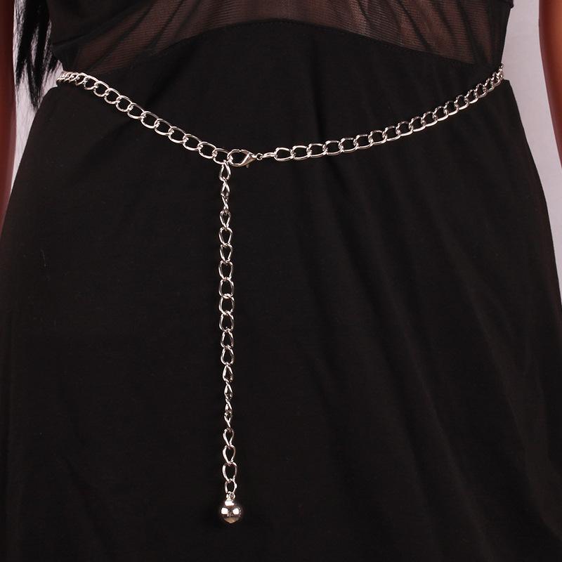 Versatile metal fashion waist chain popular ball pendant belt youth student belt dress girdle