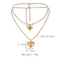 Fashion Simple Double Love Necklace Millet Beads Beaded Chain Pearl Necklace Clavicle Chain Women