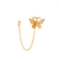ins simple one-piece butterfly ear clip retro long tassel earrings elegant temperament earrings jewelry female