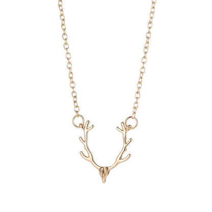 ins Christmas small antlers deer head elk necklace female fashion jewelry