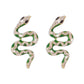 E9886 Jewelry Exaggerated Personality Drip Oil Contrast Color Alloy Earrings Snake Diamond Temperament Fashion Earrings