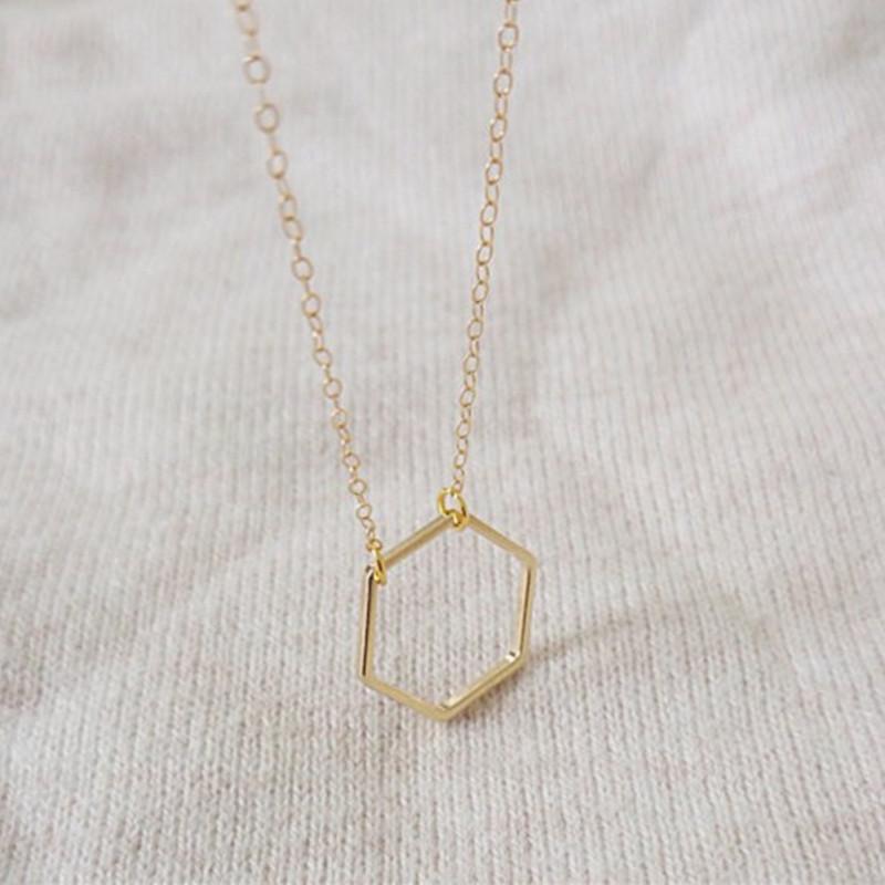 Jewelry Simple Fashion Hexagonal Necklace Delicate Clavicle Necklace Clearance