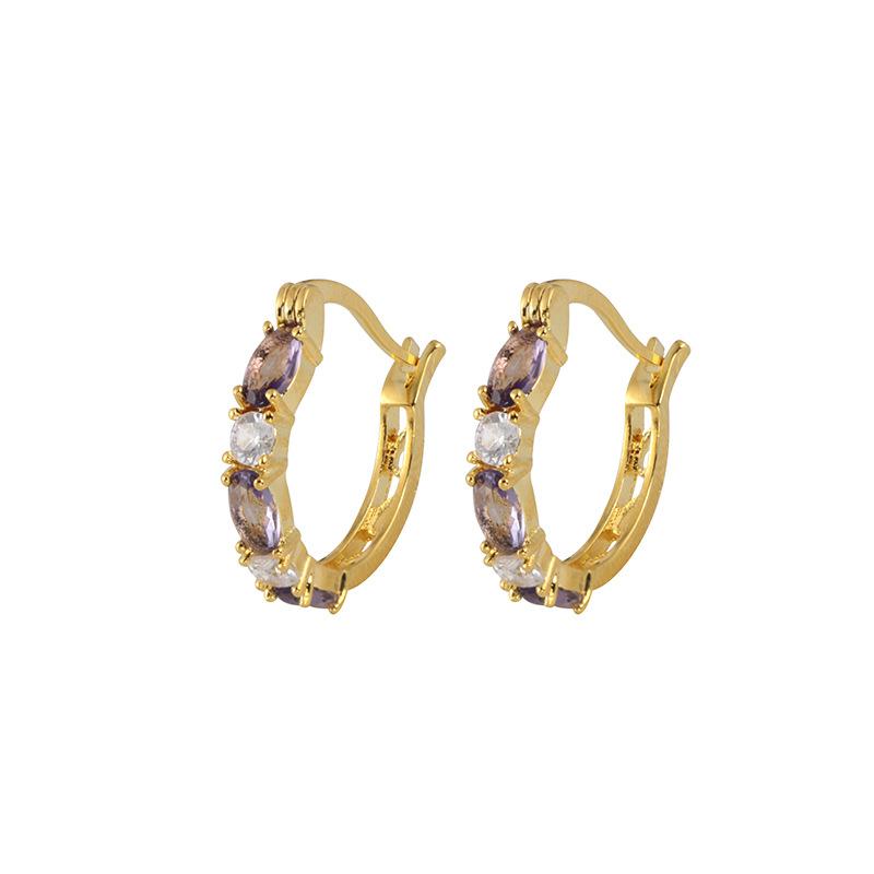 Earrings Fashion Simple Gemstone Earrings Personality Sweet Zircon Earrings Jewelry
