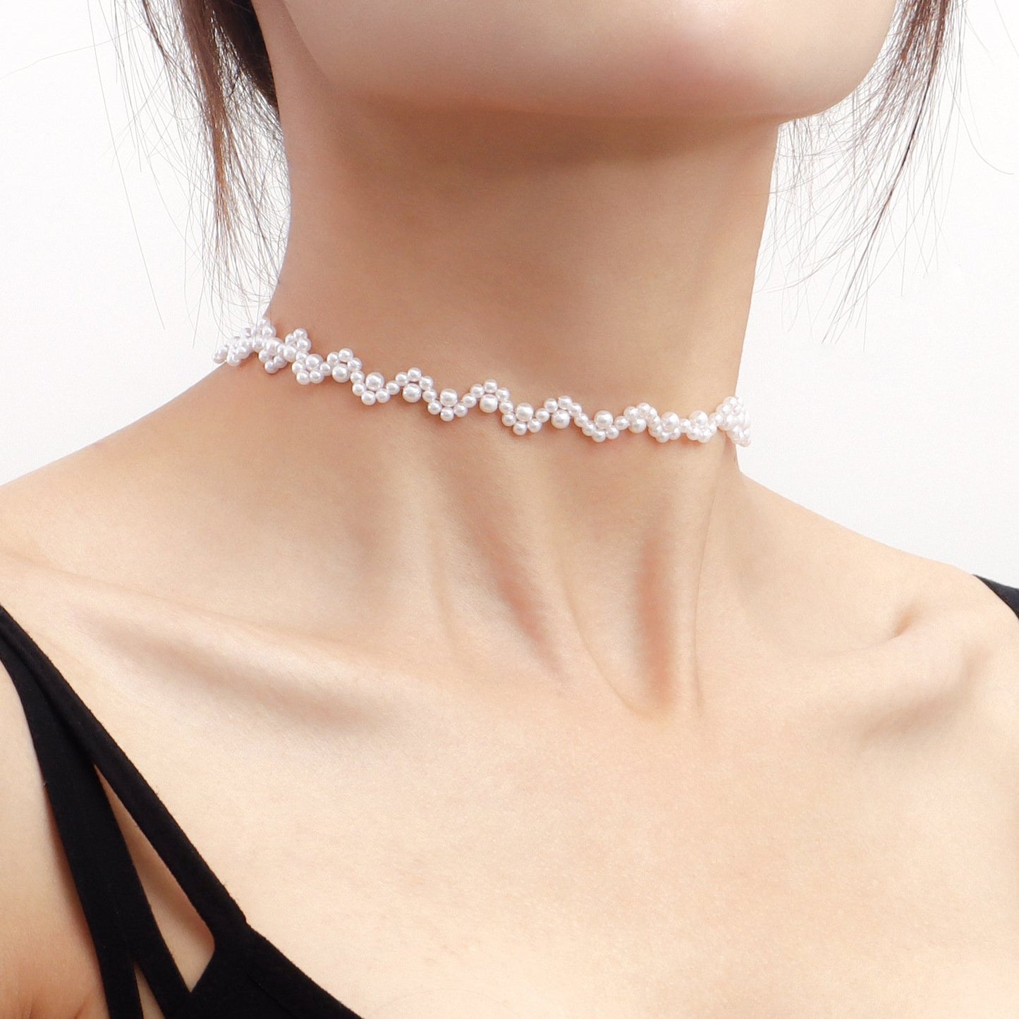 Jewelry niche white imitation pearl necklace necklace female wild beaded necklace choker