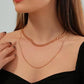 Niche design stainless steel double-layer love necklace ins indifferent personality simple peach heart collarbone chain sweet and cool