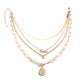 Personality multi-layer moon portrait pendant collarbone chain personality all-match necklace female