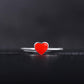 Fashion silver ring women's opening adjustable ring heart-shaped love red peach heart jewelry