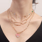 Jewelry trendy multi-layer colorful devil's eye pink love eye pendant necklace female