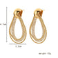 Advanced Design Simple Fashion Geometric Wire Mesh Zircon Hollow Water Drop Earrings
