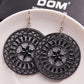 Palace Exaggerated Retro Hollow Flower Earrings Round Frosted Earrings