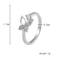 Simple, cold and irregular butterfly full of diamonds opening copper micro-inlaid zircon ring light luxury versatile personality ladies ring