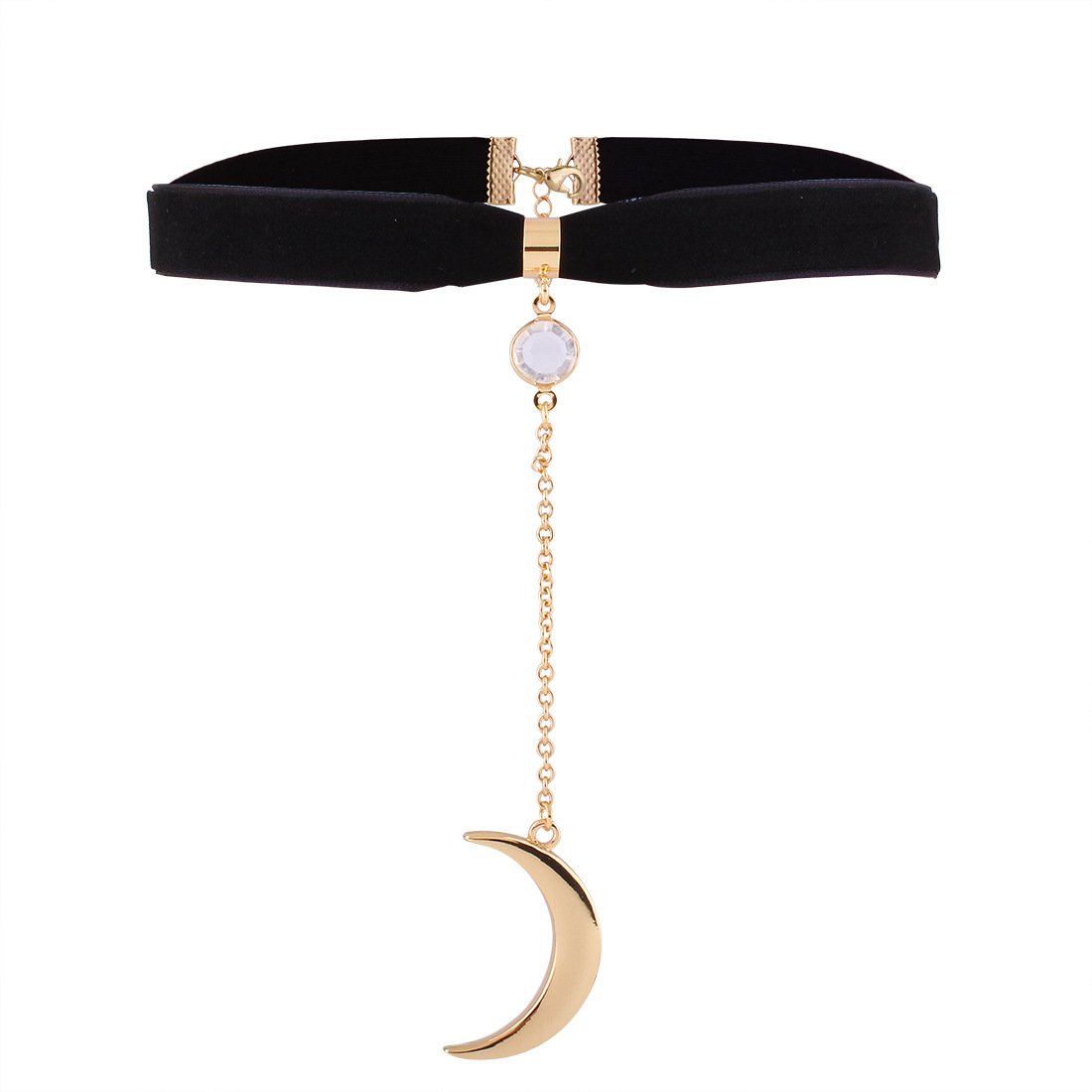 N535 Street Shot Fashion Diamond Exaggerated Necklace Choker Personality Sun Moon Necklace Necklace