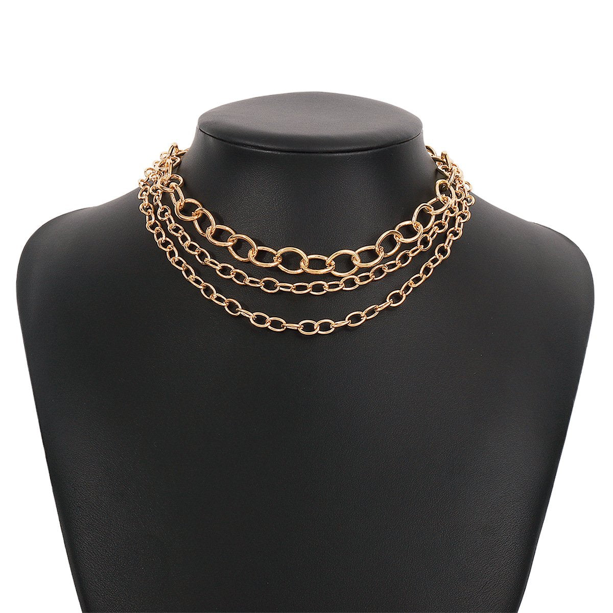 N122 simple cross chain stacked necklace metal thick chain exaggerated hip-hop punk necklace female