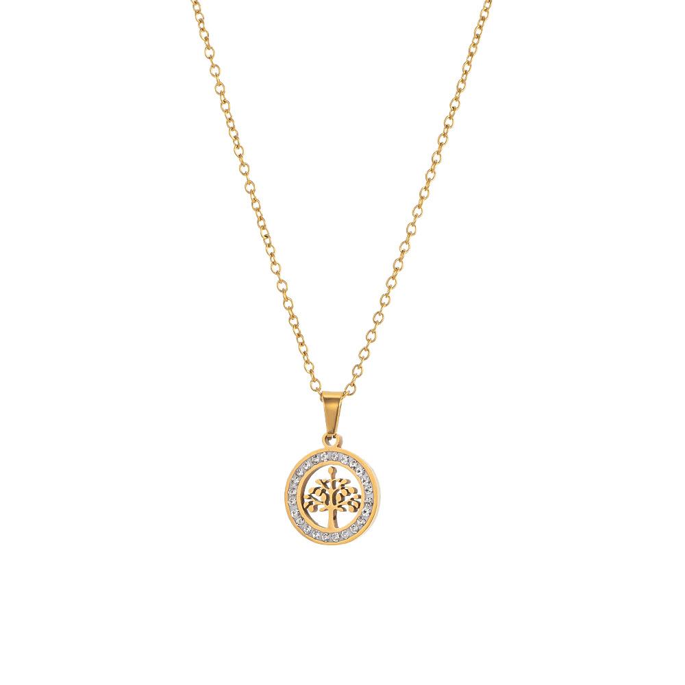 Kuaishou live broadcast fashion inlaid zircon four-leaf clover necklace femininity girls high sense creative simplicity