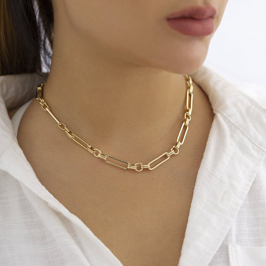 Jewelry Simple Metal Geometric Chain Necklace Female Hip Hop Fashion Clavicle Chain Versatile Necklace