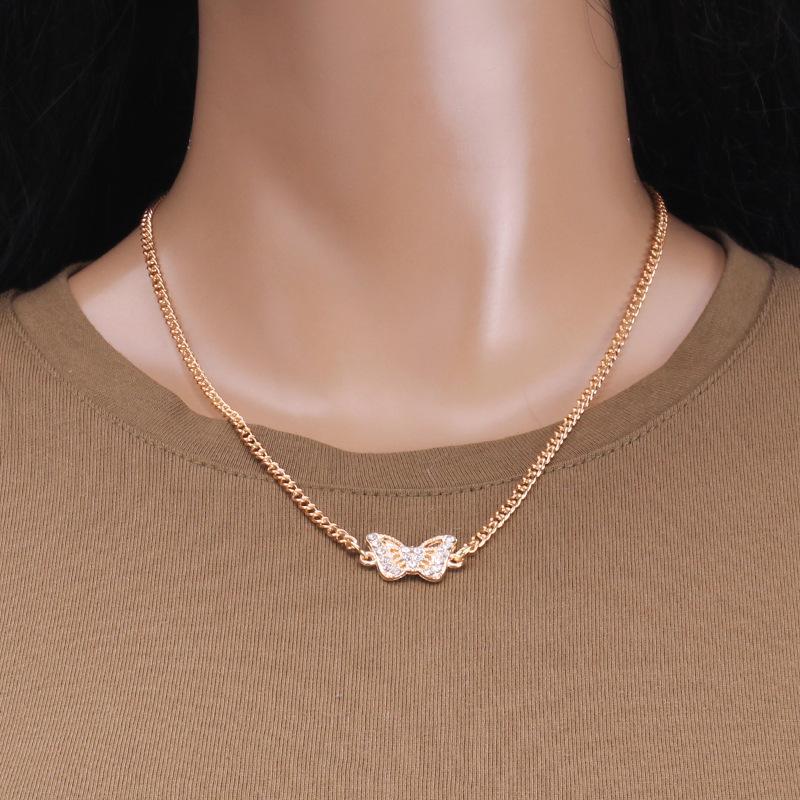 Jewelry Trend Single Butterfly Pendant Necklace Simple Fashion Versatile Women's Necklace