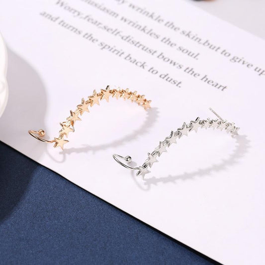 Popular fashion earrings temperament five-pointed star retro metal earrings earrings personality single star ear clip