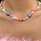 Creative color Christmas funny imitation pearl necklace jewelry soft pottery pattern beaded necklace female