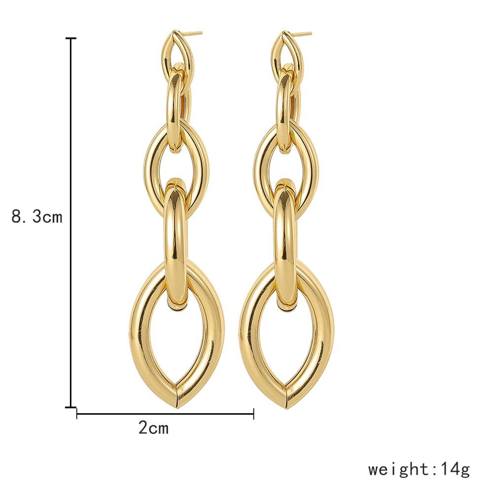 Punk Long Hollow Metal Geometric Earrings Personality Creative Temperament Fashion Trend Earrings