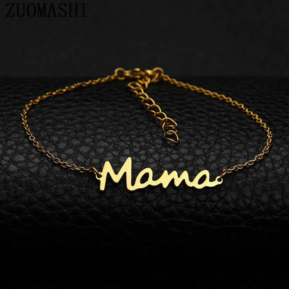 Mama Stainless Steel Alphabet Bracelet Mother's Day Series Ladies Jewelry