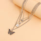 Explosive necklace female ins simple cold gothic padlock trend butterfly pendant diy necklace
