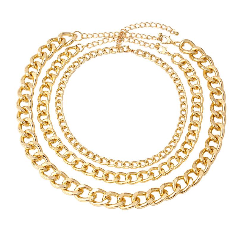 Jewelry trend versatile metal texture chain multi-layer set chain fashion ins suit necklace