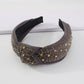 F372 trendy knotted wide-brimmed hair accessories fabric art diamond temperament headband literary retro press hair headband female