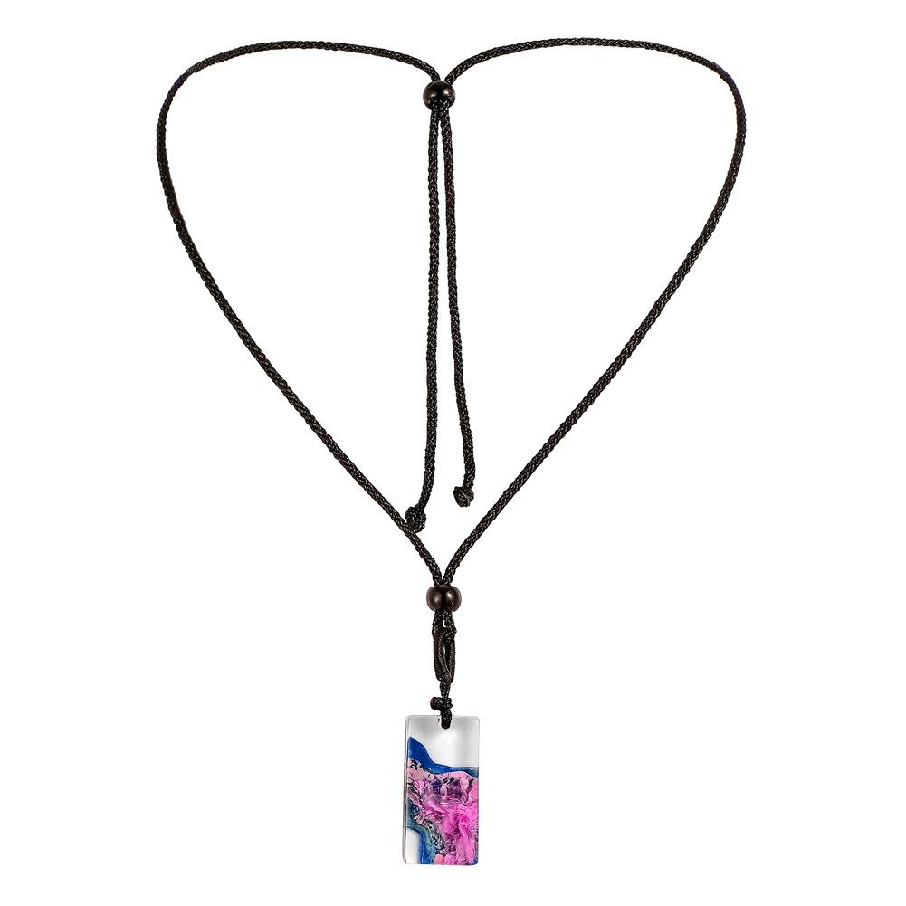 ETSY creative handmade Danxia landform landscape square pendant jellyfish coral seascape resin necklace jewelry