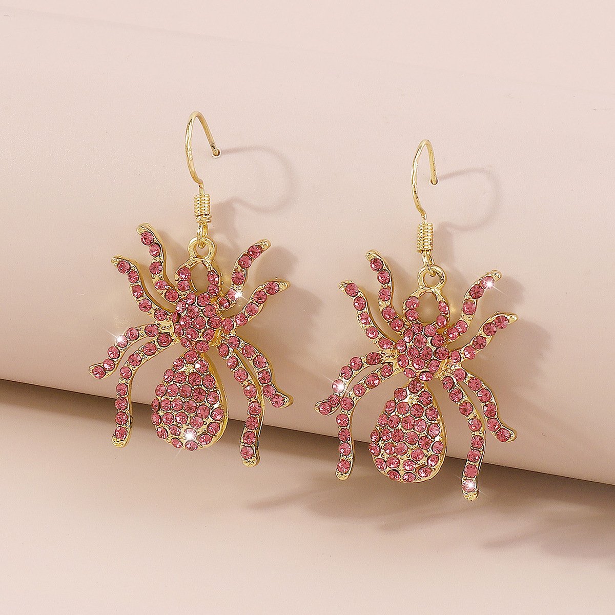 E9871 Jewelry Halloween Exaggerated Funny Spider Earring Female Creative Full Diamond Temperament Earring Female
