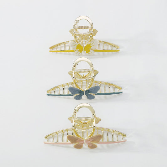 F4139 dripping oil butterfly hair clip metal net red fashion shark clip personality sweet large clip