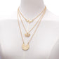 Exclusively For Fashionable Layered Necklace Bohemian Carved Half Circle Heartbeat Necklace